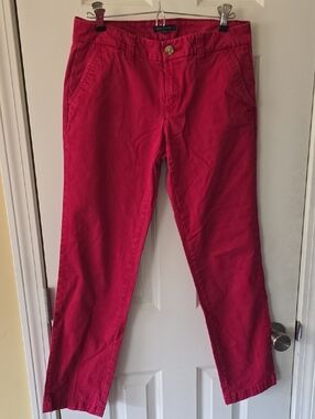 Tommy Hilfiger Women’s Dark Pink Casual Cropped Pant- Size 6